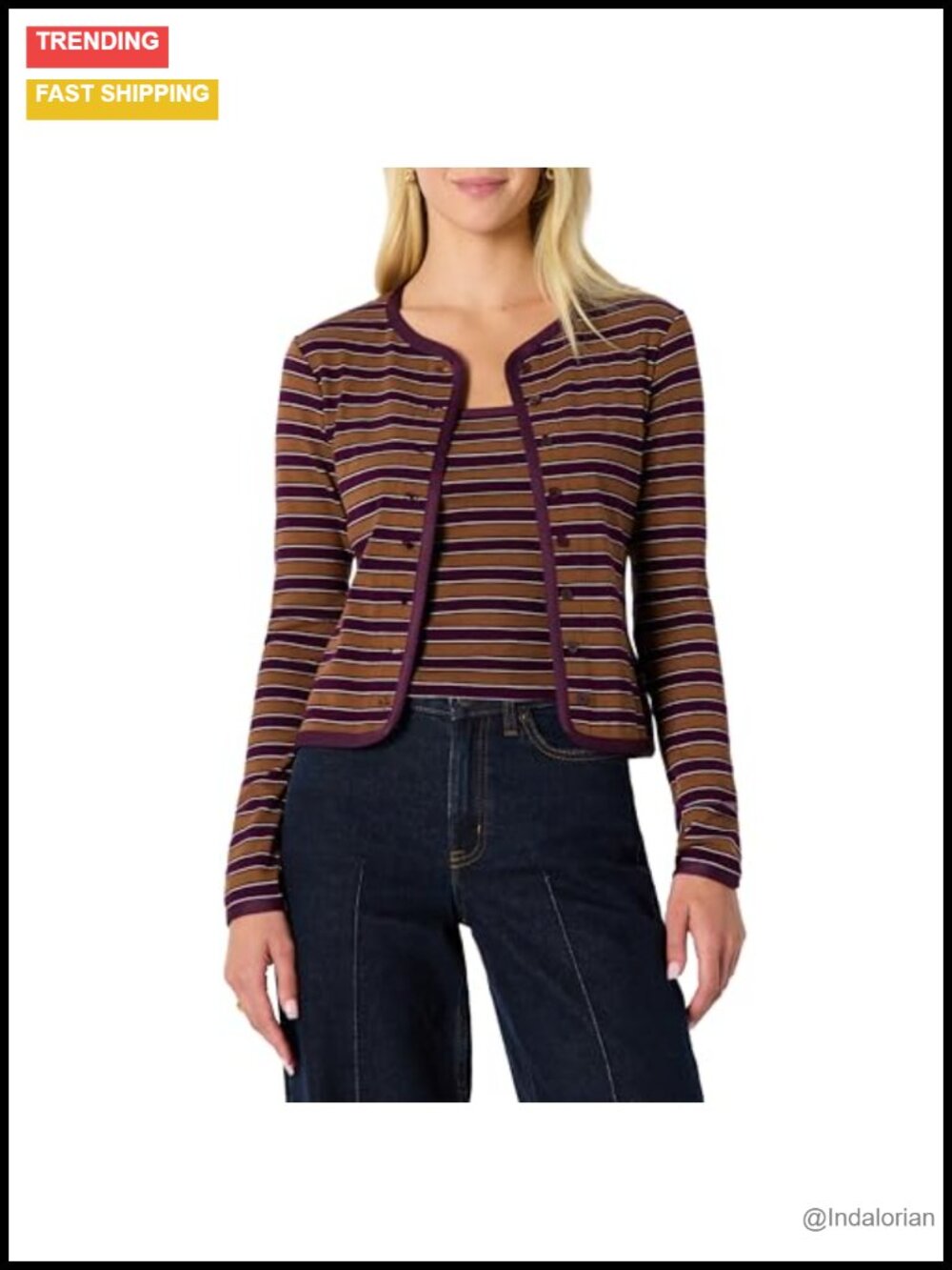 Slim Fit Ribbed Cardigan & Cami Set Removable Straps Half Sleeve